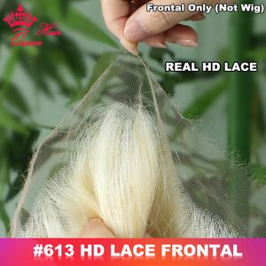 Hudliknande verklig osynlig HD spets frontal 13x6 13x4 stängning 6x6 5x5 613 Blond brasiliansk jungfrulig mänsklig rak rå hår smält skinn HD transparen spets