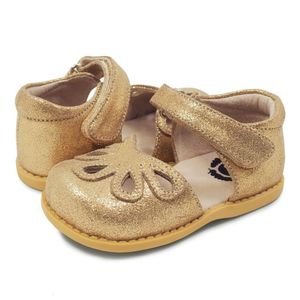 Sandaler Livie Luca Factory Petal Kids Leather Shoes For Girls Flower Casual Children Low Heel Golden and Silver 230224