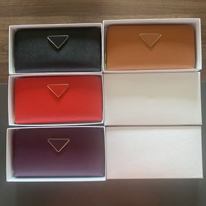 Fashion women wallet single zipper wallets lady Handbag long Cross grain purse with box card holder 8 colors designer bag PML201