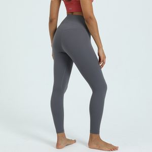 2023 LL LEMGINGS Solid Color Women Yoga Pants High Weist Sports Gym Wear Leggings Leggings Factess Litness Lady Commun