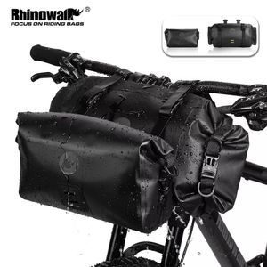 Paniers Bags Bolsa de bicicleta Rhinowalk Saco de guidão de grande capacidade à prova d'água 1 ou 2 ou 2 peças Bolsa de ciclismo MTB Acessórios de bicicleta de porta-malas 230224