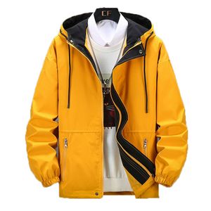 Women s Jackets Spring Yellow Jacket Men Women Black Blue Top 021 8XL Loose Casual Hooded Outdoor Sports Couples Fashion Coat N887 230225