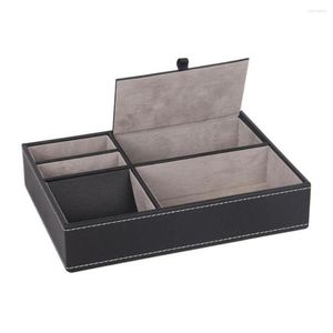 Watch Boxes PU Leather Protective Box Case Jewelry Ring Display Storage Tray Desktop Organizer For Women Men