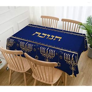 Table Cloth Hanukkah Linen Tablecloth Hebrew Jewish Menorah Party Decor Kitchen Decoration Home Accessories Placemats