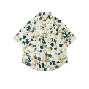 Mäns casual skjortor retro blommor full tryck kortärmad skjorta mens lata stil par blommor tröjor för sommar hip hop z0224