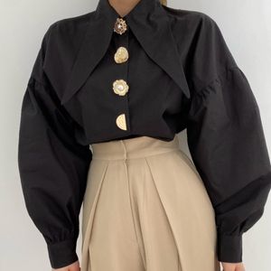 Kvinnors blusar skjortor Autumn Comfort Women's Shirt Sharp Corner Lapel Fashion Lady Blus All-Match Long-ärmad skjorta Blus Blusas Mujer 230225
