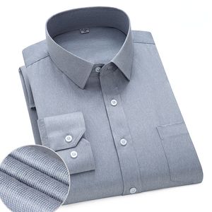 Men's Casual Shirts Male Social Formal Work Pure Color Long Sleeve Men Slim Fit White Dress Business 230224