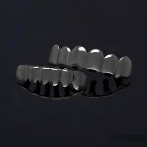 Classic Real gold plating teeth grillz glaze gold grillz teeth hip hop bling jewelry men body piercing jewelry