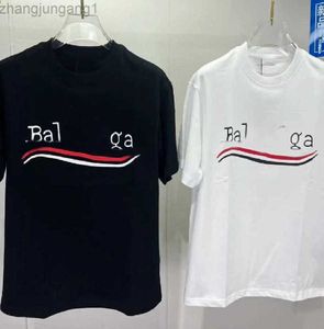 23SSS Designer Balencigas Women T Shirt Paris Coke Wave Tshirts Cotton Short Sleeve Round Neck Loose Men's And Women's Couple Dress Mesh Red UI1V