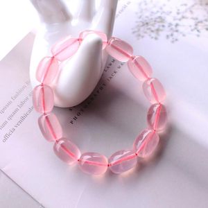 Strand Natural Old Mine Rose Quartz Crystal Bracelet Moteur Gass Rose Barrel Perles Ornement En Gros