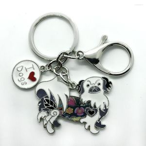 Keychains Arrival Family Pet Dog Jewelry Keychain Enamel Color Butterfly Pendant Metal Lobster Clasp Key Chain