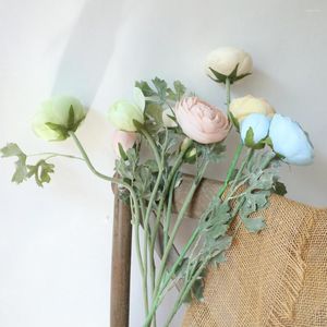 Dekorativa blommor 5 färger 2heads Silk Land Lotus Artificial For Diy Wedding Flower Bouquet Decoration Party Fake Fake