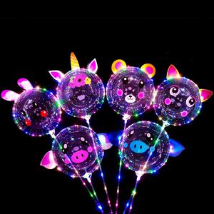 Balloon Rose Bouquet Novelty Lighting Up Bobo Ball Set Wedding Glow Bubble Balloons with String Lights Girl Womens Valentine's Days usalight