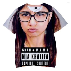 Męskie koszulki 2023 HARAJUKU Casual Streetshirt Ubrania 3D Custom drukowane Mia Khalifa O-Neck T-shirty kobiety Summer Short 227r