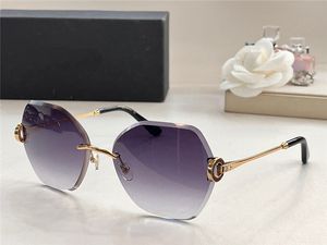 New fashion design women butterfly sunglasses 6105 rimless metal frame simple and popular style outdoor uv400 protection glasses
