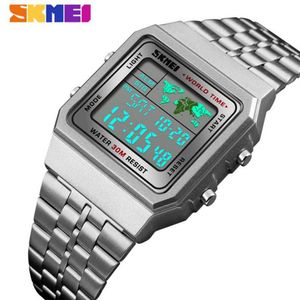 SKMEI NOWY BIZNES FASH Square Electronic Watch Watch Multi-Funkcja1815