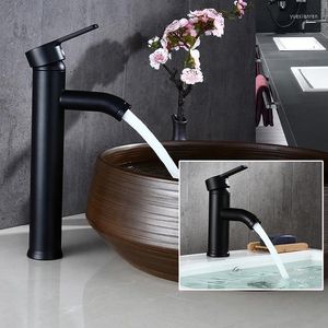 Rubinetti per lavandino del bagno Rubinetto per lavabo in acciaio inossidabile nero Lavabo antico europeo e ciotole fredde sotto il