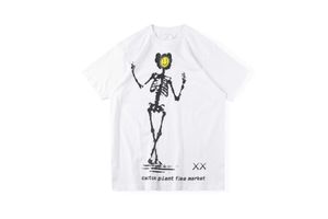 Designerka T Shirt Kanyes Wests Hip Hop Skeleton Eagle Lightning Druku