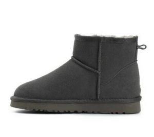 Damen-Minifell-Schneestiefel, echtes Rindsspalt-Wildleder, Stiefeletten für den Winter, kastanienbraune Schuhe