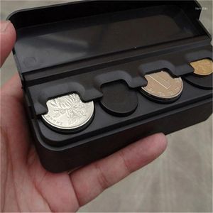 Car Organizer Black Plastics Coin Case Change Money Storage Box Container Holders 4 GridCar