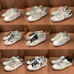 Tasarımcı Ayakkabı Kadın Süper Yıldız Marka Erkekler Sıradan Yeni Sürüm Lüks Ayakkabı İtalya Spor Sekikleri Sequin Klasik Beyaz Yapmak Eski Kirli Kirli Ayakkabı Up Kadın Adam UNISEX 10A