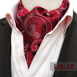 Boyun bağları ascot kravat erkek paisley jacquard cravat boyun atkı İngiliz tarzı takım elbise gömlek aksesuarları erkekler için kravat moda iş ascot fular