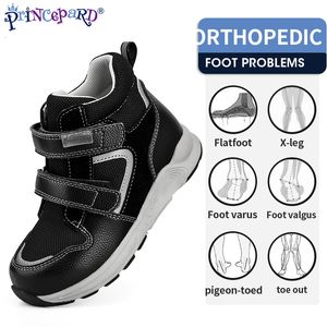 Sneakers Princepard Children Orthopedic for Flatfeet Ankle Support Kids Sport Running Shoes with Insole Corrective Boys Girls 230224
