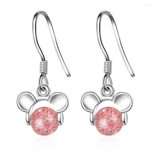 Dangle Earrings Strawberry Crystal For Women Cute/Romantic Mouse Drop Ladies Simple Light Luxury Jewelry Party Gifts Girls