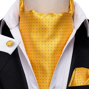 Neck Ties as1017 Hitie Silk Men's Cravat Scarf slips Ascot slips för män halsduk slips passar ljus gula mäns slips jacquard set