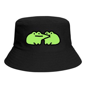 Geniş Memlu Şapkalar Kurbağa Kova Şapkası Polyester Erkek Kadın Balıkçı Şapkası Özelleştirilmiş Güneşlik Panama Şapkası G230224