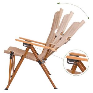 Camp Furniture European Style Outdoor Camping Beach Office Portable Folding Chair Tuppla med tre hastighetsjusterbart ryggstöd