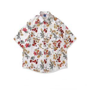 Camisas casuais masculinas Fashion Floral Print Full Short Short Sleeved
