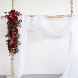 Decorative Flowers Custom Artificial Flower Row Wedding Arch Background Decor Wall Arched Door Arrangement Rose Peonies Fake