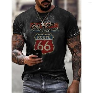 Men's T Shirts Digital 66 Printed Short-sleeved Tops Summer Fashion Explosion Boys Regular Style Casual Loose T-shirt Clothes Comfortable