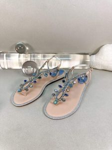 Elegant varumärke Diana Thong Sandals Shoes Crystal Straps Casual Walking Cleo Satin Leather SandalSparty, Dress, Evening Lady Gladiator Sandalias EU35-43 Med Box