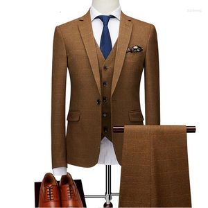 Men's Suits 2023 Mens Slim Fit Check Design Jacket Fashion Latest Tailor Made Suit Blazer Classic Luxury Men