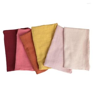 테이블 냅킨 12pcs 40x40cm 레트로 텍스처면 거즈 재사용 가능한 맞춤형 저녁 식사 웨딩 장식 부엌 장소 매트