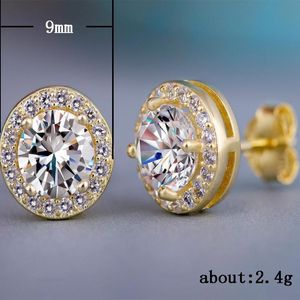 Wholesale Cubic zircon Diamond stud earrings Silver rose gold women ear rings wedding fashion jewelry gift will and sandy