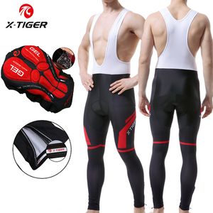 Pantaloni da ciclismo X-TIGER 5D imbottito Coolmax Gel Pantaloni con bretelle lunghi da ciclismo MTB Pantaloncini con bretelle da corsa per bici da bicicletta Pantaloni con bretelle traspiranti per l'autunno 230224