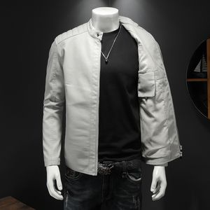 Herrjackor Autumn Men's Jackets White Men Faux Leather Jacket Motorcykel Jaqueta de Couro Masculina Outwear Male Pu Leather Coats 5xl 230225