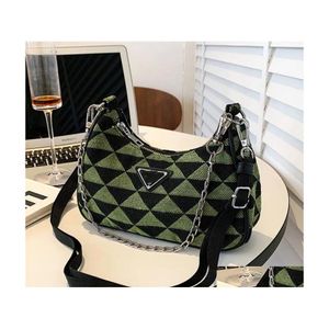 car dvr Totes Fashion Designer Canvas Handbags Classical Triangle Label Shoder Bag Crossbody Bags Womens Banquet Wedding Leisure Business Pa Dhr1Q