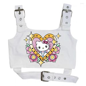 Women's Tanks Y2k Clothes Cute Tops White Crop Top Gothic Fairy Grunge Women Sexy Pink Goth Edgy