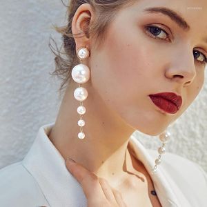 Dangle Earrings Oversize Pearl Hoop For Women Girls Unique Twisted Big Circle Earring Fashion Jewelry