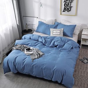 Bedding sets Solid Color Home King Queen Size Set Mirco Fiber Twin Full Duvet Cover Soft Skin Friendly Plain Quality Quilt Covers 230224