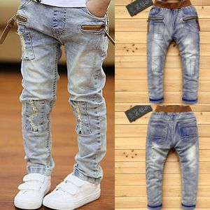 Jeans IENENS 4 11 Jahre Jungenkleidung Slim Straight Classic Bottoms Kinder Denim Kleidung Hosen Kinder Baby Boy Freizeithosen 230224