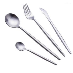 Dinnerware Sets 16Pcs/Set Tableware Set Stainless Steel Cutlery Silver Colour Western Luxury Kitch Suit Fork Teaspoon Knife