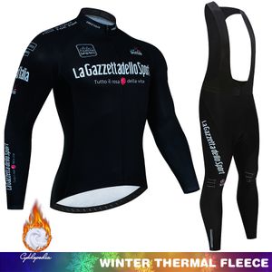 Cycling Jersey Sets Tour Of Italy Winter Thermal Fleece Cycling jersey Set Men's Jersey Suit Ciclismo Pro MTB Bicycle Clothing MTB Bike Jersey Kit 230224