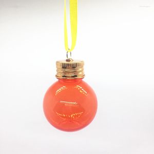 Vorratsflaschen 50 Stück 50 g 50 ml Orange Mini-Weihnachtskugelflasche Nachfüllgläser Transparente Kugeln Kosmetik-PET-Glas Hakenringdeckel