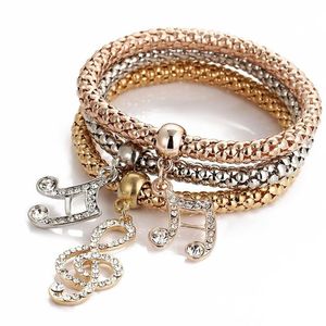 3pcs/set High-end Elastic Crystal Bracelet Diamond Heart Crown Tree of Life Skull Butterfly Charm Bracelets Bangle Cuff Sets Jewelry will and sandy