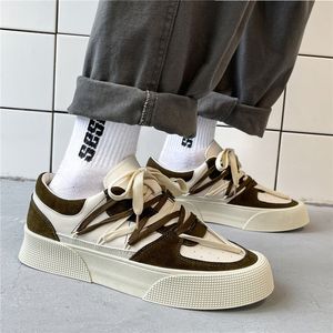 Gai klänningskor varumärke chunky sneakers mode män duk blandade färger andas s casual vulcanize 230225